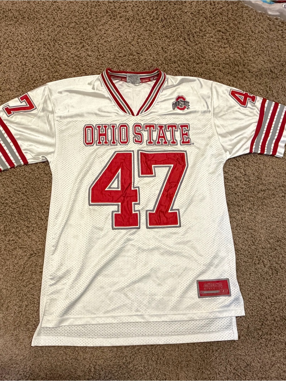 Vintage Y2K White Ohio State Buckeyes Football Jersey, Size Men’s Medium